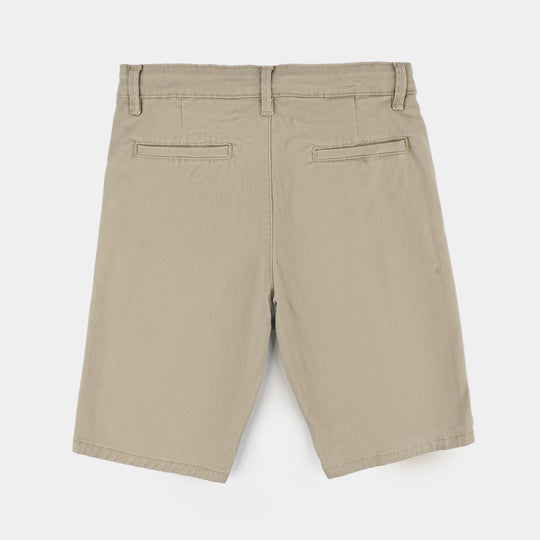 Boys Cotton Twill Shorts (Basic) - Beige