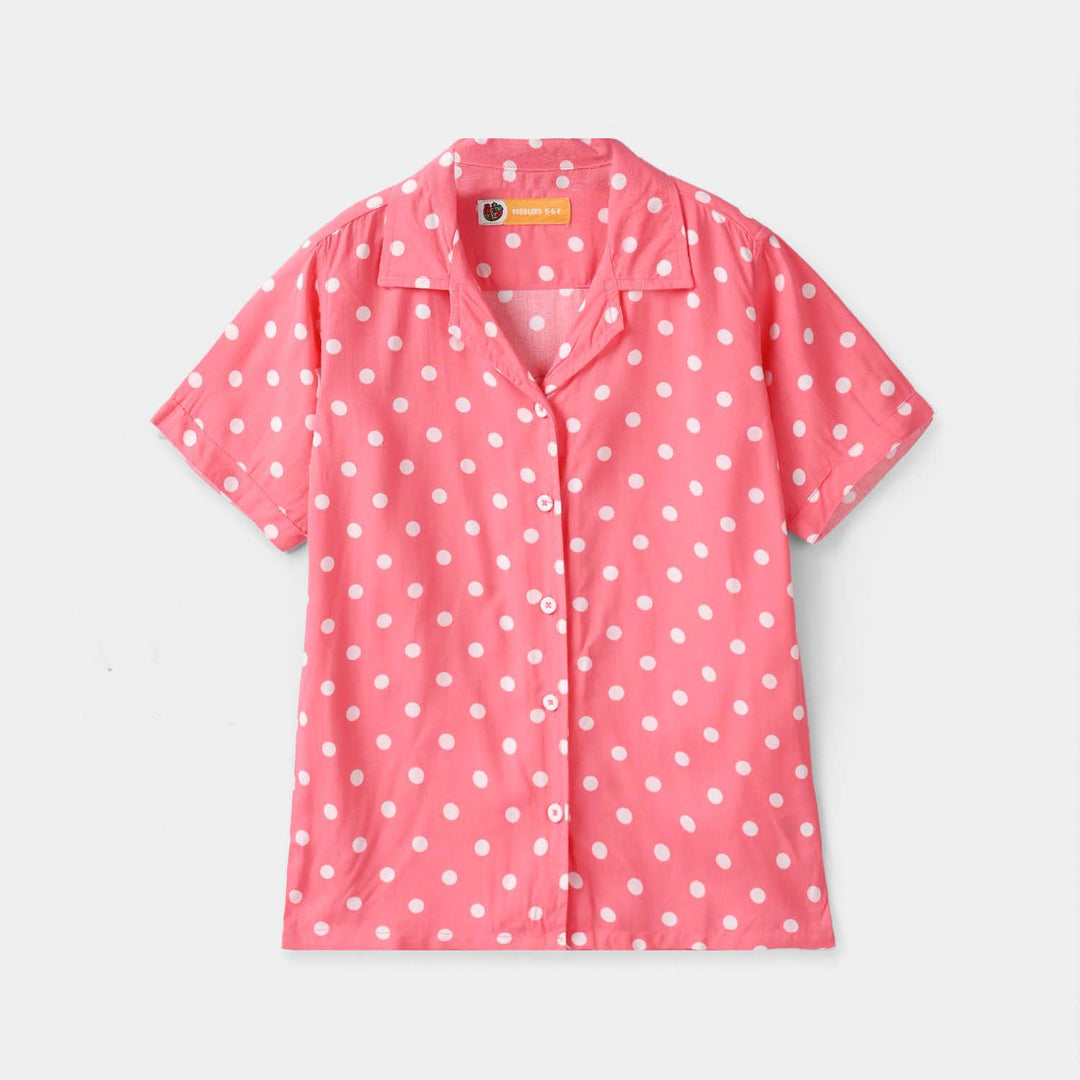 Girls Viscose Nightwear (Polka Dot) - Pink