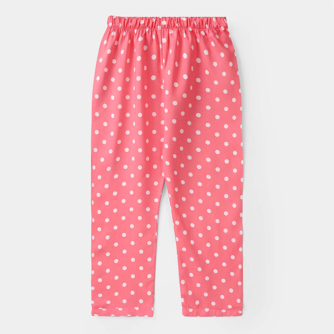 Girls Viscose Nightwear (Polka Dot) - Pink