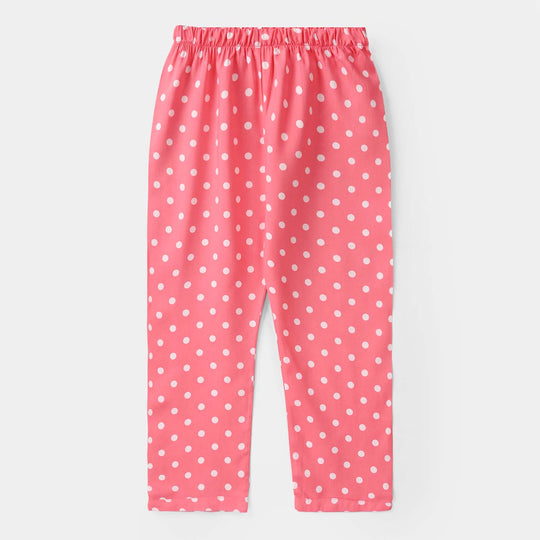 Girls Viscose Nightwear (Polka Dot) - Pink