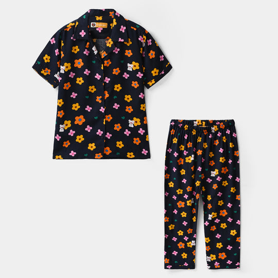 Girls Viscose Nightwear – Navy