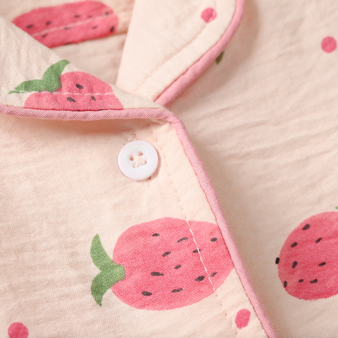 Girls Viscose Nightwear (Strawberry) - Light Pink