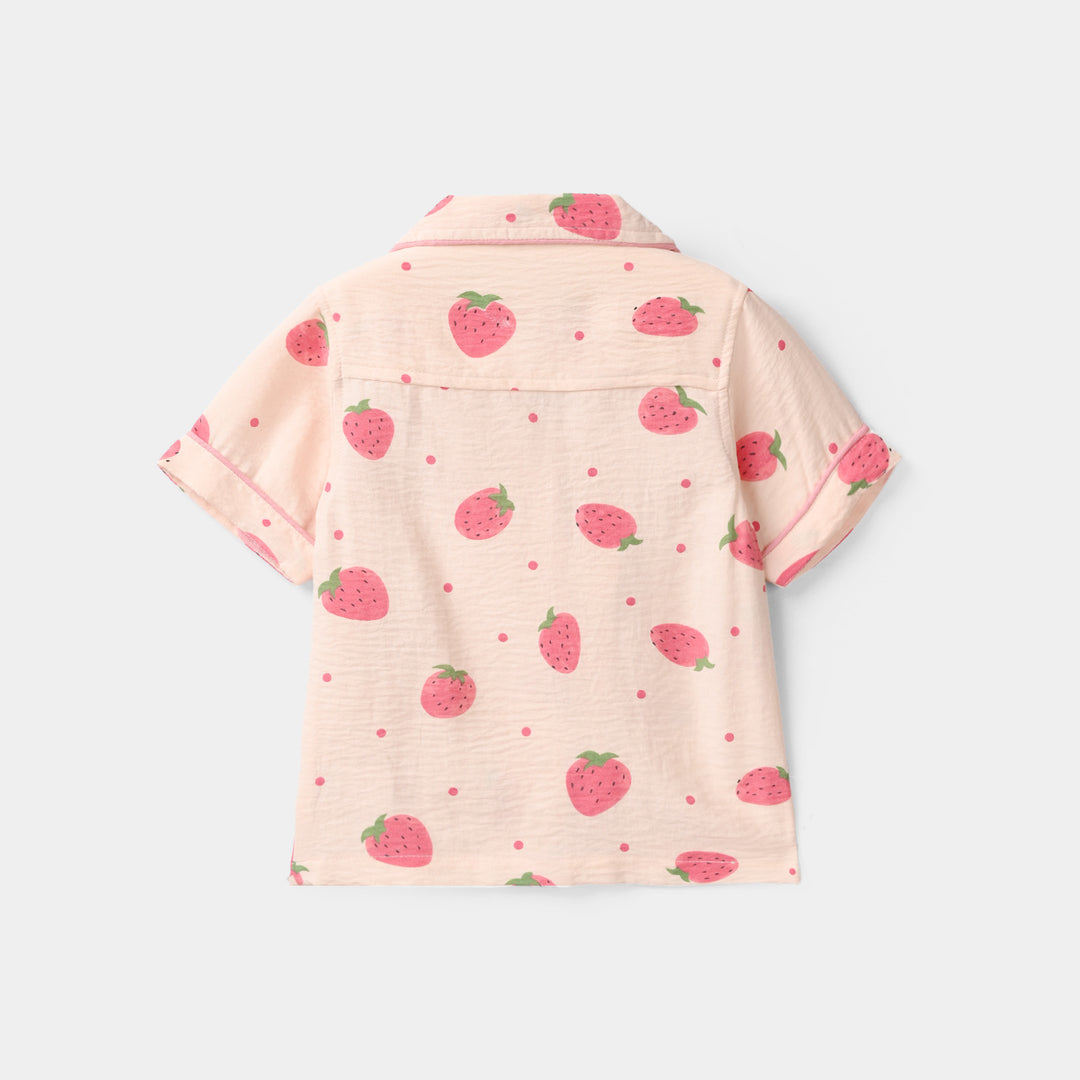 Infant Girls Viscose Nightwear (Strawberry) - Light Pink