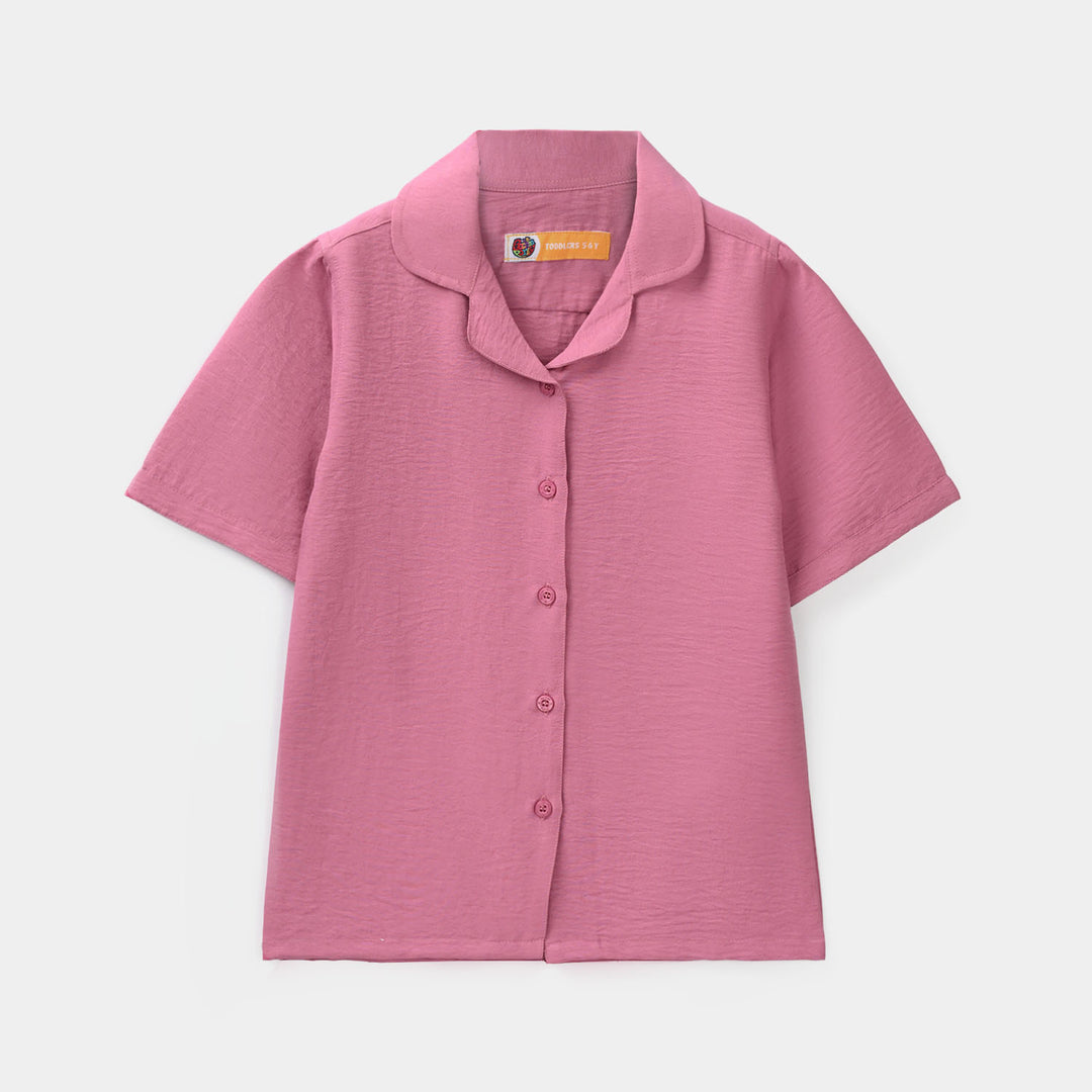 Girls Viscose Woven Basic Night Suit