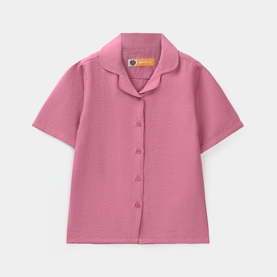 Girls Viscose Woven Basic Night Suit