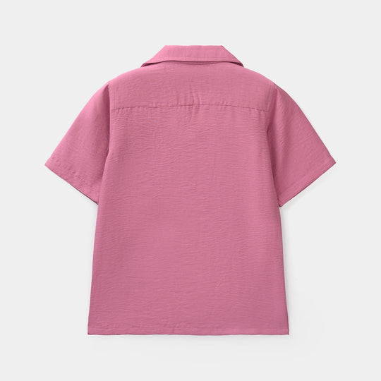 Girls Viscose Woven Basic Night Suit