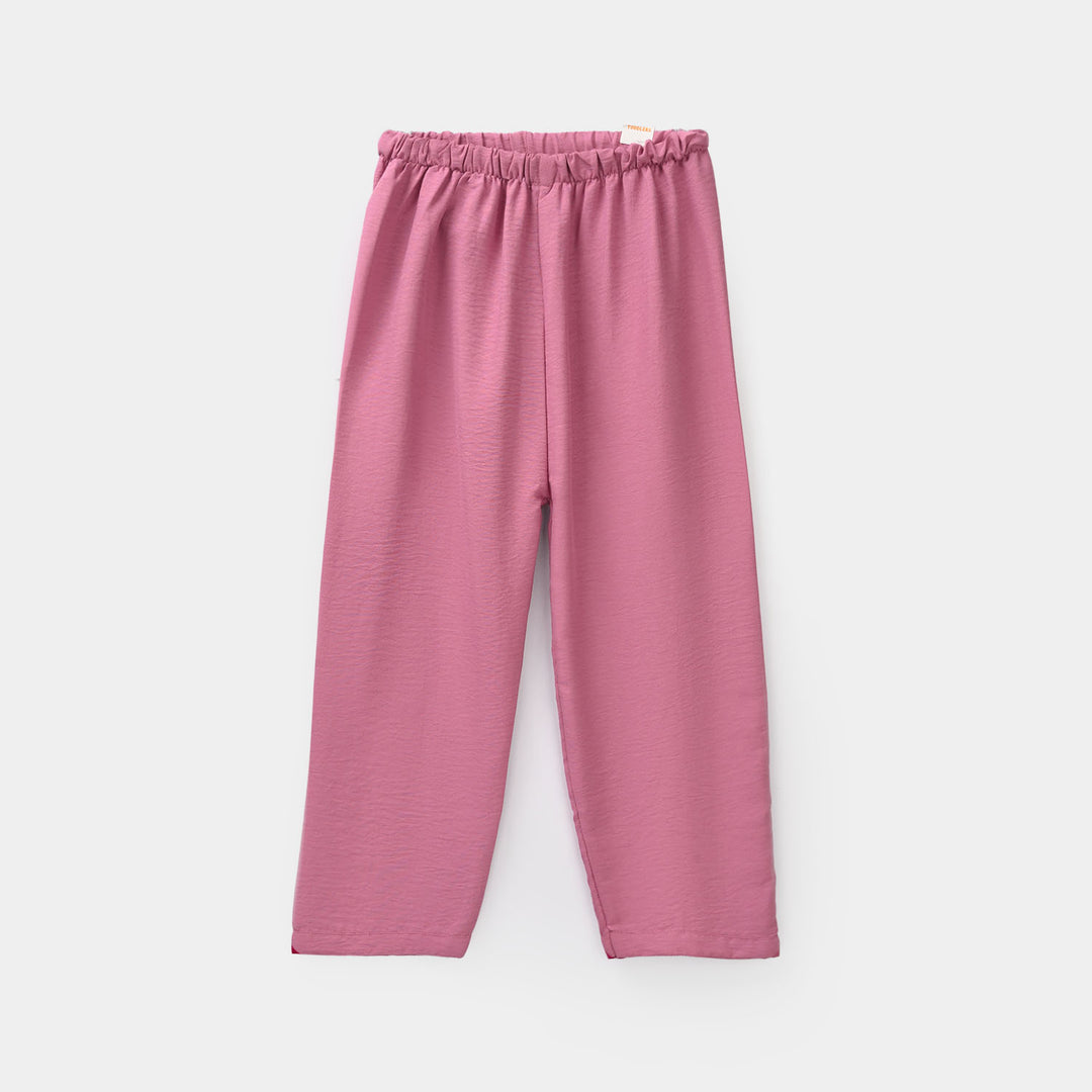 Girls Viscose Woven Basic Night Suit