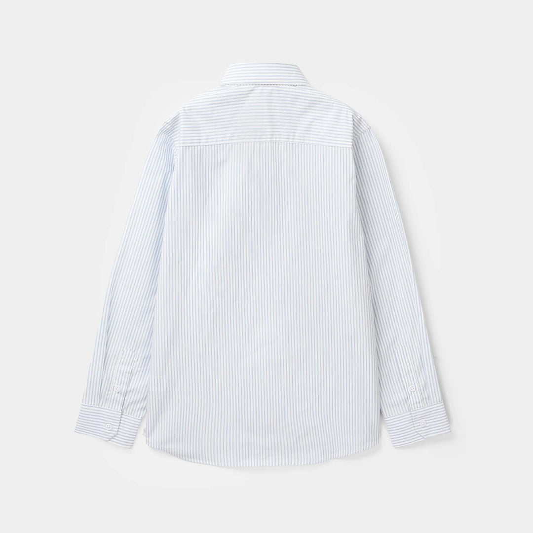 Boys Yarn Dyed Formal Shirt (Blue Stripe)