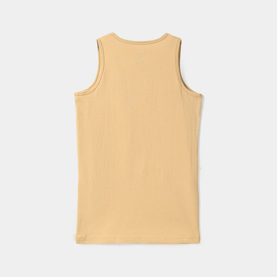 Boys Cotton Jersey Sando - Warm Sand
