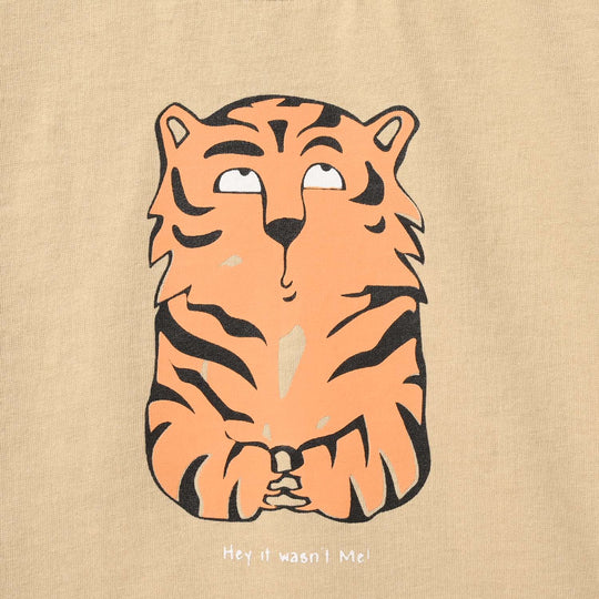 Infant Boys Cotton Jersey T-Shirt Tiger - Warm Sand