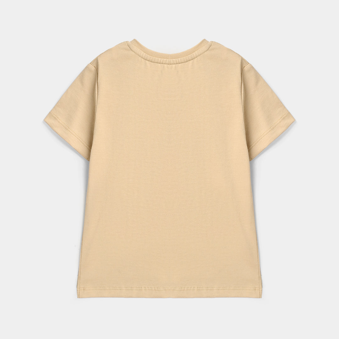 Infant Boys Cotton Jersey T-Shirt Tiger - Warm Sand