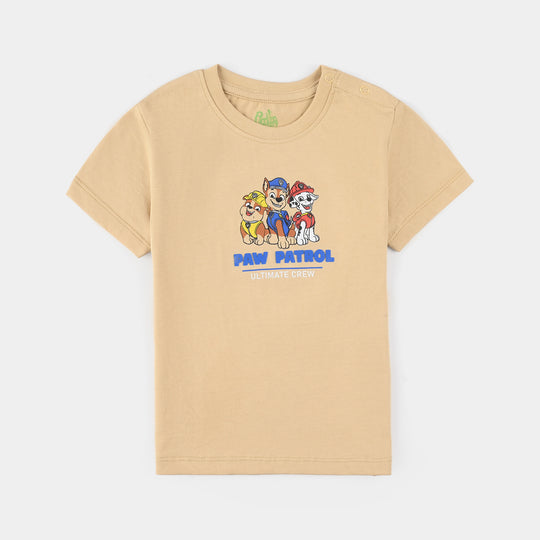 Infant Boys Cotton Jersey Round Neck T-Shirt PAW PETROL-Warm.Sand