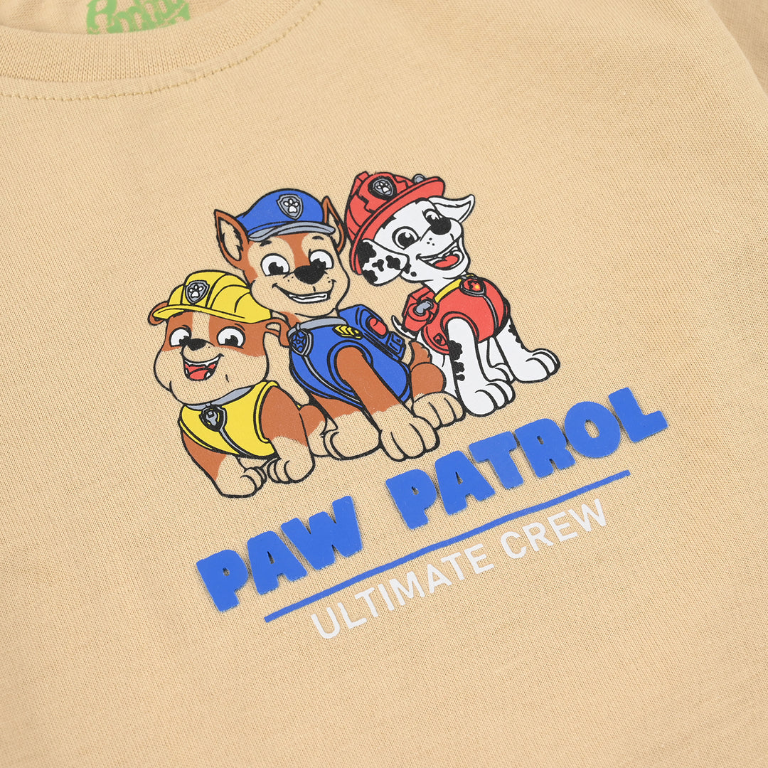 Infant Boys Cotton Jersey Round Neck T-Shirt PAW PETROL-Warm.Sand