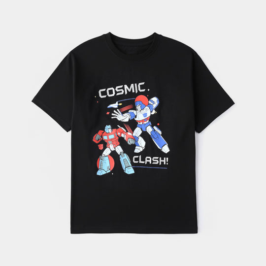 Boys Cotton Jersey T-Shirt (COSMIC CLASH) - Jet Black