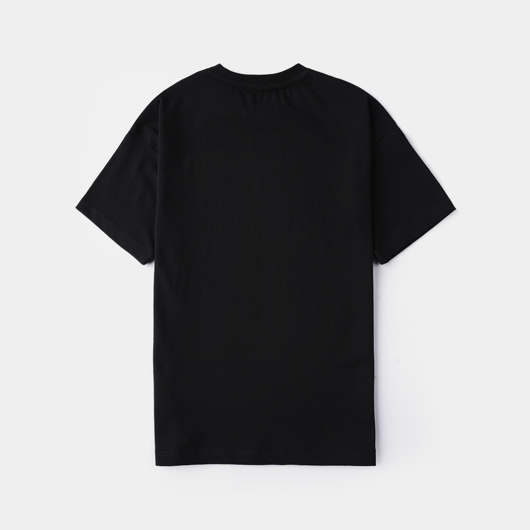 Boys Cotton Jersey T-Shirt (COSMIC CLASH) - Jet Black