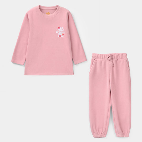 Girls Fleece 2 Piece Suit DO MORE-PINK