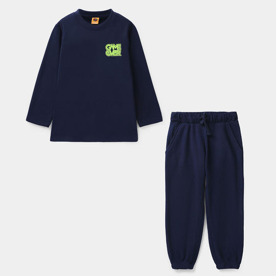 Boys Fleece 2 Piece Suit Game Over-NAVY