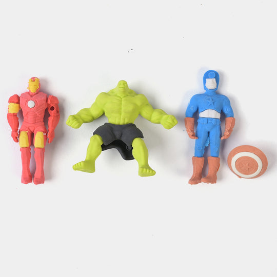 Character Eraser Set - 3 Pcs