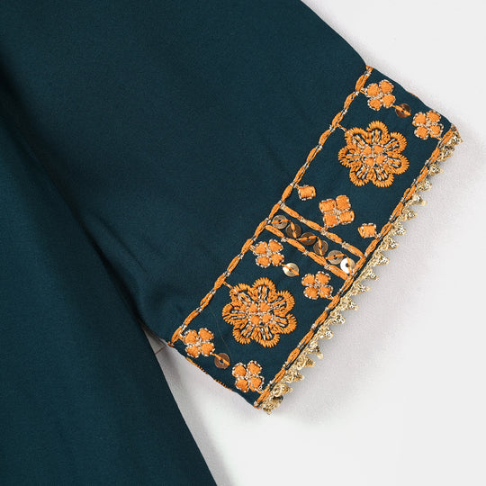 Girls Poly Cambric 3Pcs - Teal Green