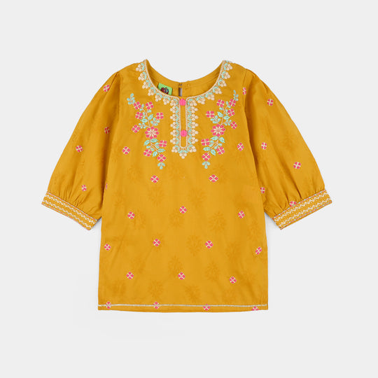 Infant Girls Jacquard 2Pcs Suit (Norani) - Mustard