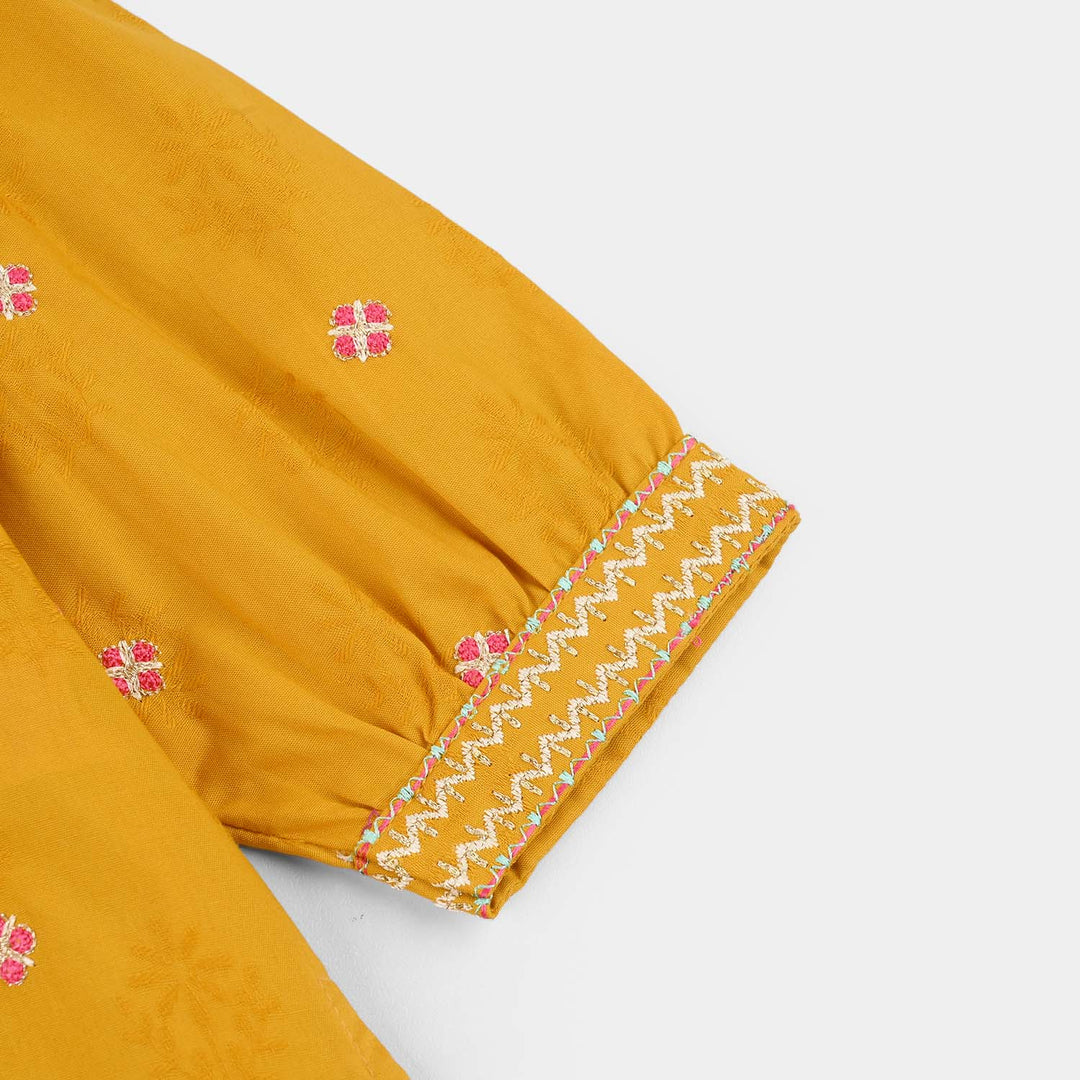 Infant Girls Jacquard 2Pcs Suit (Norani) - Mustard