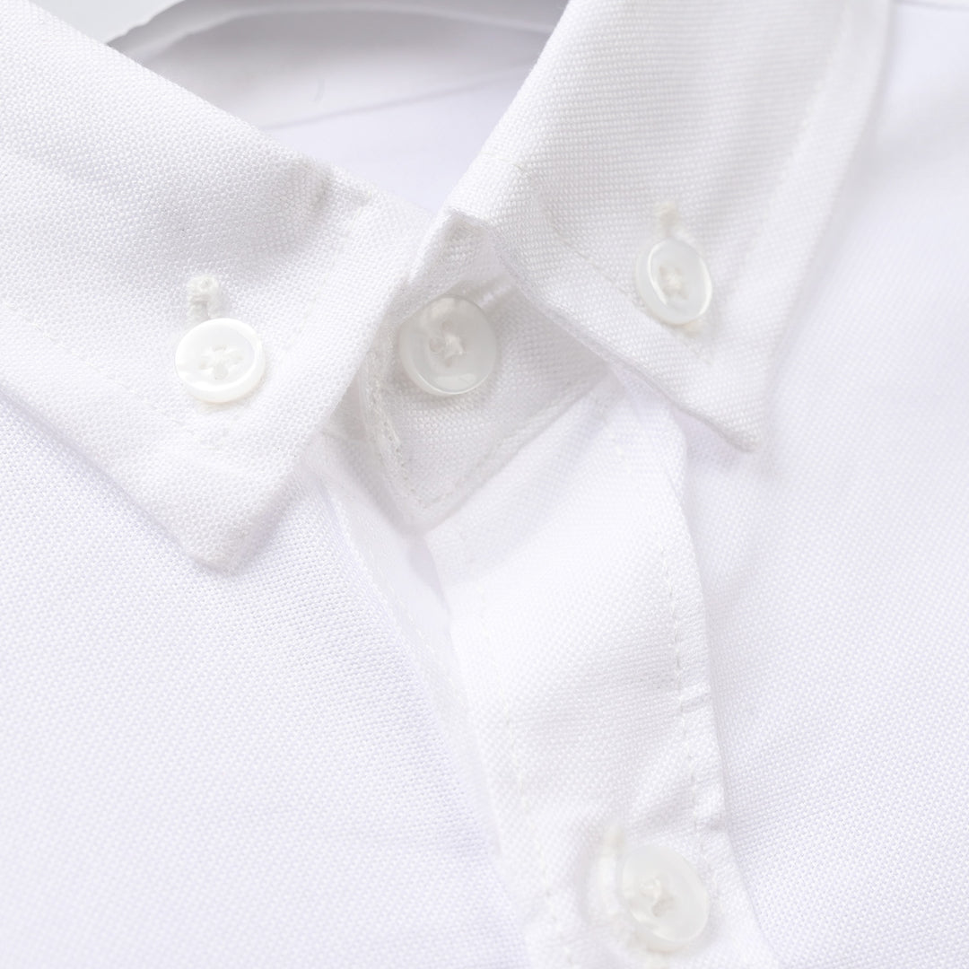 Boys Yarn Dyed Shirt - White