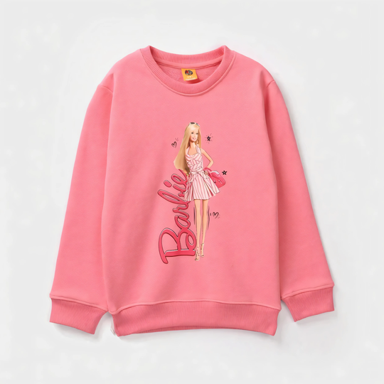 Girls Fleece Sweatshirt-Pink