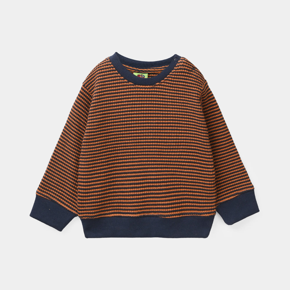 Infant Boys Jacquard Suit (Stripes) - Brown