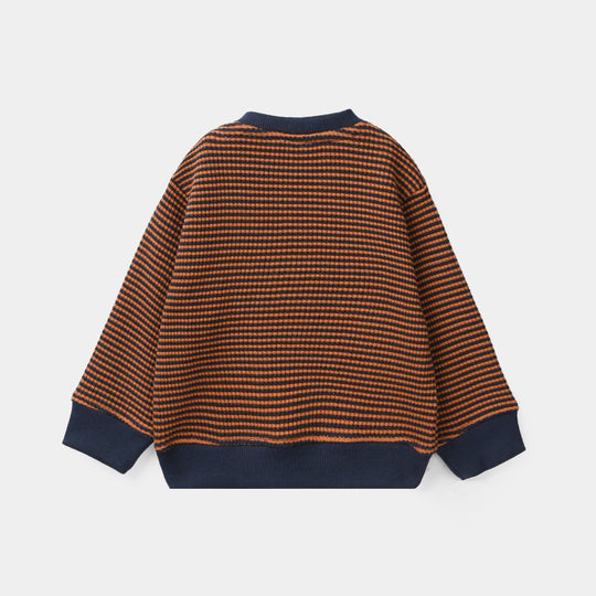 Infant Boys Jacquard Suit (Stripes) - Brown