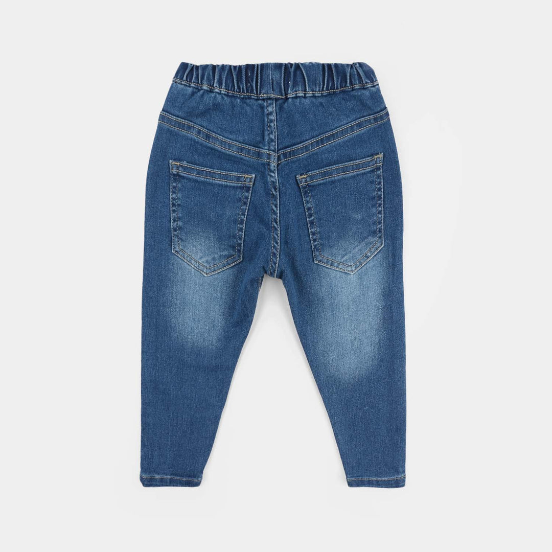 Infant Girls Denim Stretch Jeggings (Basic) - Mid Blue
