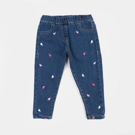 Infant Girls Denim Stretch Jeggings - Mid Blue