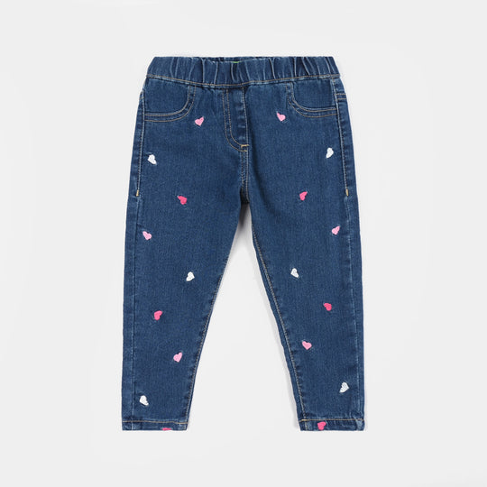 Infant Girls Denim Stretch Jeggings - Mid Blue