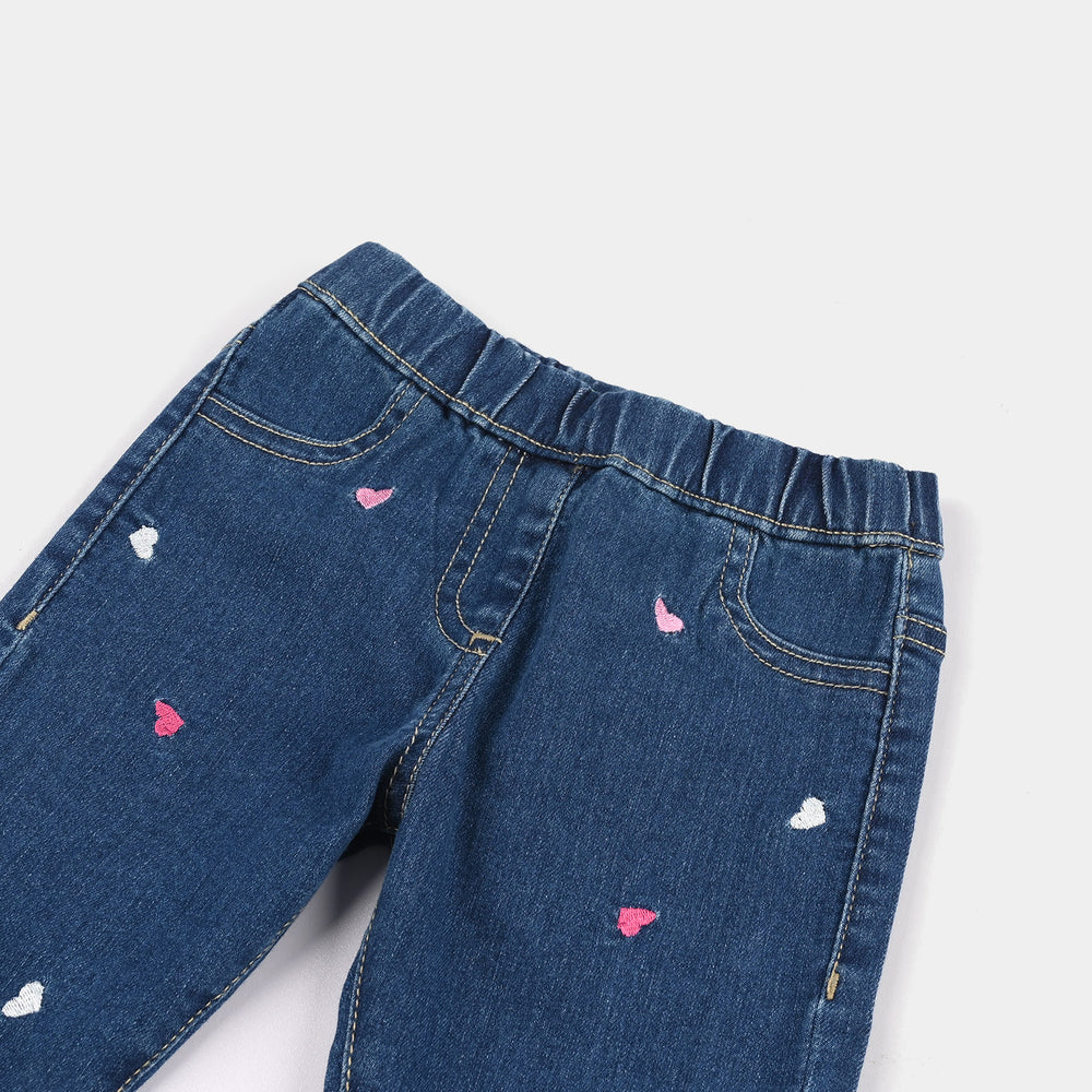 Infant Girls Denim Stretch Jeggings - Mid Blue
