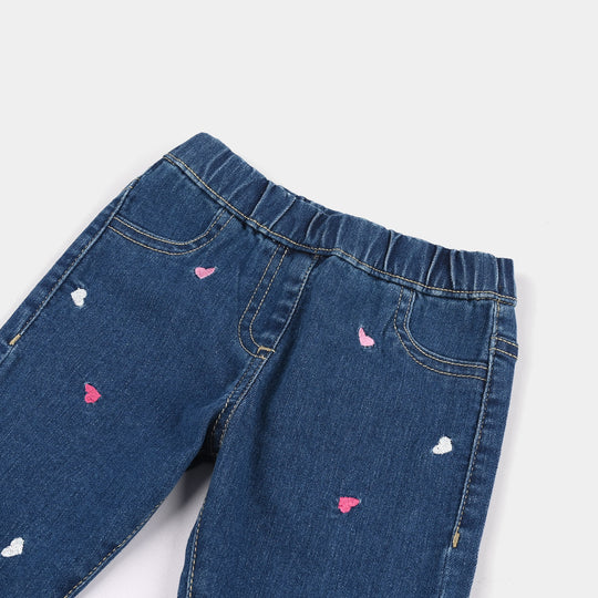Infant Girls Denim Stretch Jeggings - Mid Blue