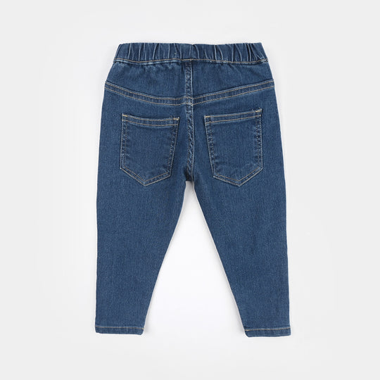 Infant Girls Denim Stretch Jeggings (Basic Petals) - Mid Blue