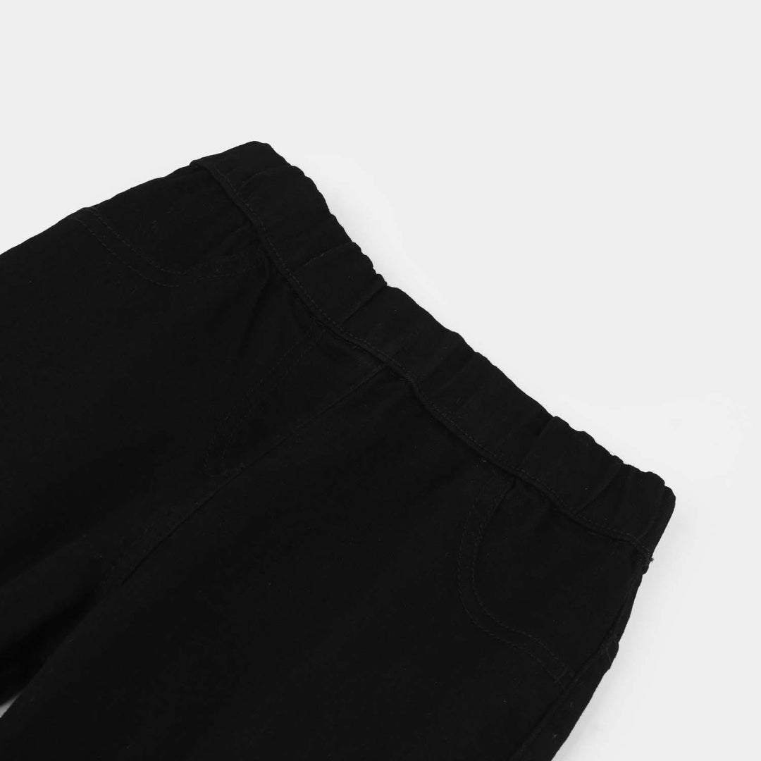 Girls Denim Stretch Jegging - Black