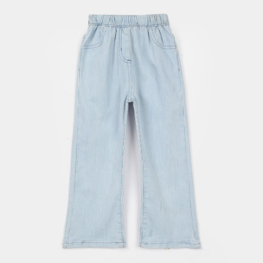Girls Denim Stretch Jegging (Pintex) - Light Blue