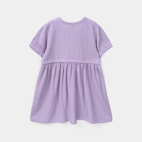 Girls Jacquard Knitted Frock (BE KIND) - Purple