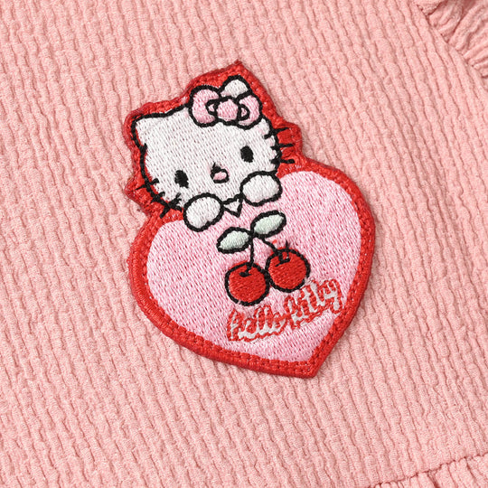 Infant Girls Poly Crinkle Knitted Frock (Charcater) - Pink