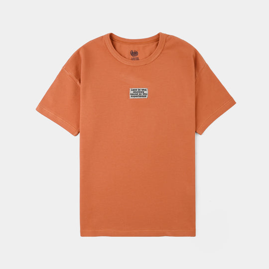 Boys Jumbo Pique T-Shirt (Lost in The Journey) – Rust
