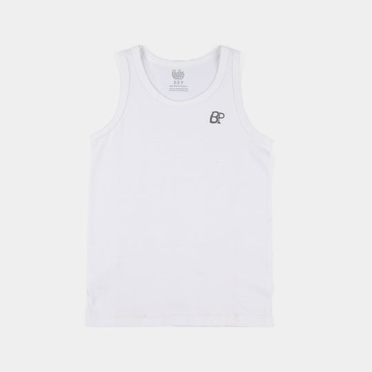 Boys Cotton Jersey Vest - Pack of 2-White