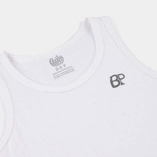 Boys Cotton Jersey Vest - Pack of 2-White