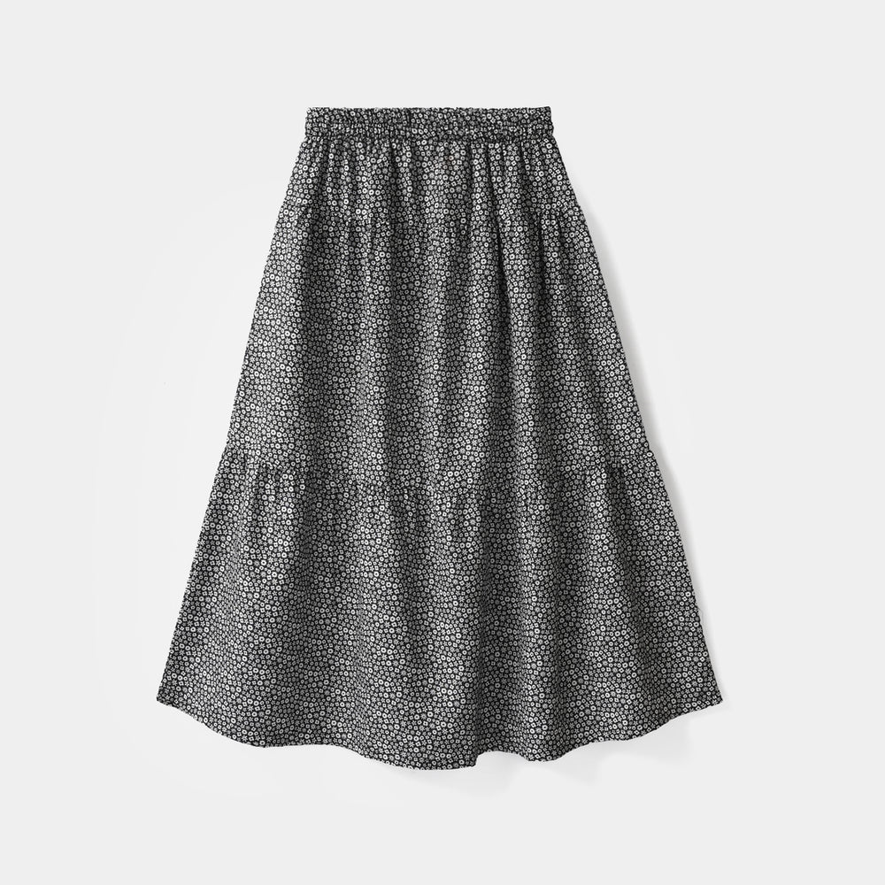 Girls Poly Crinkle Long Skirt Flower - Multi