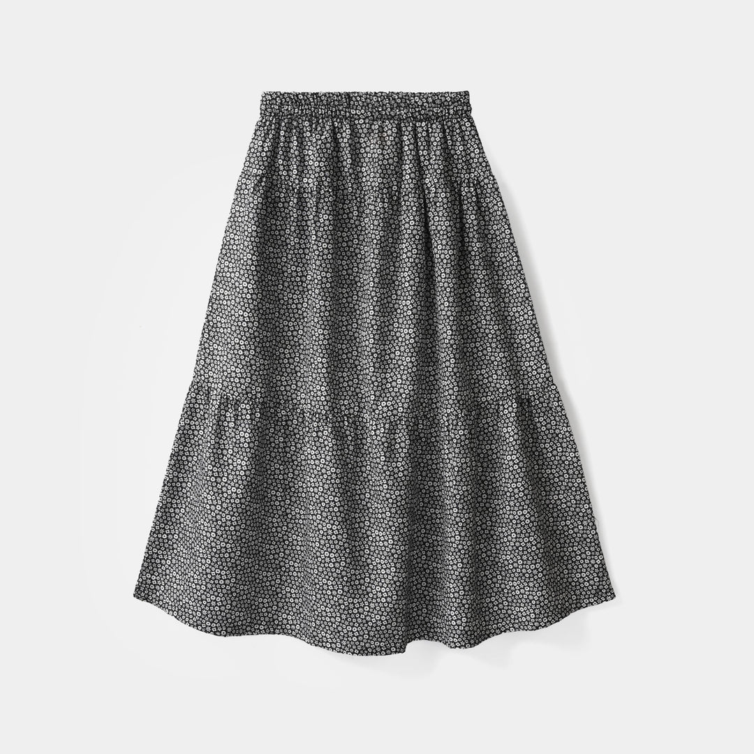 Girls Poly Crinkle Long Skirt Flower - Multi