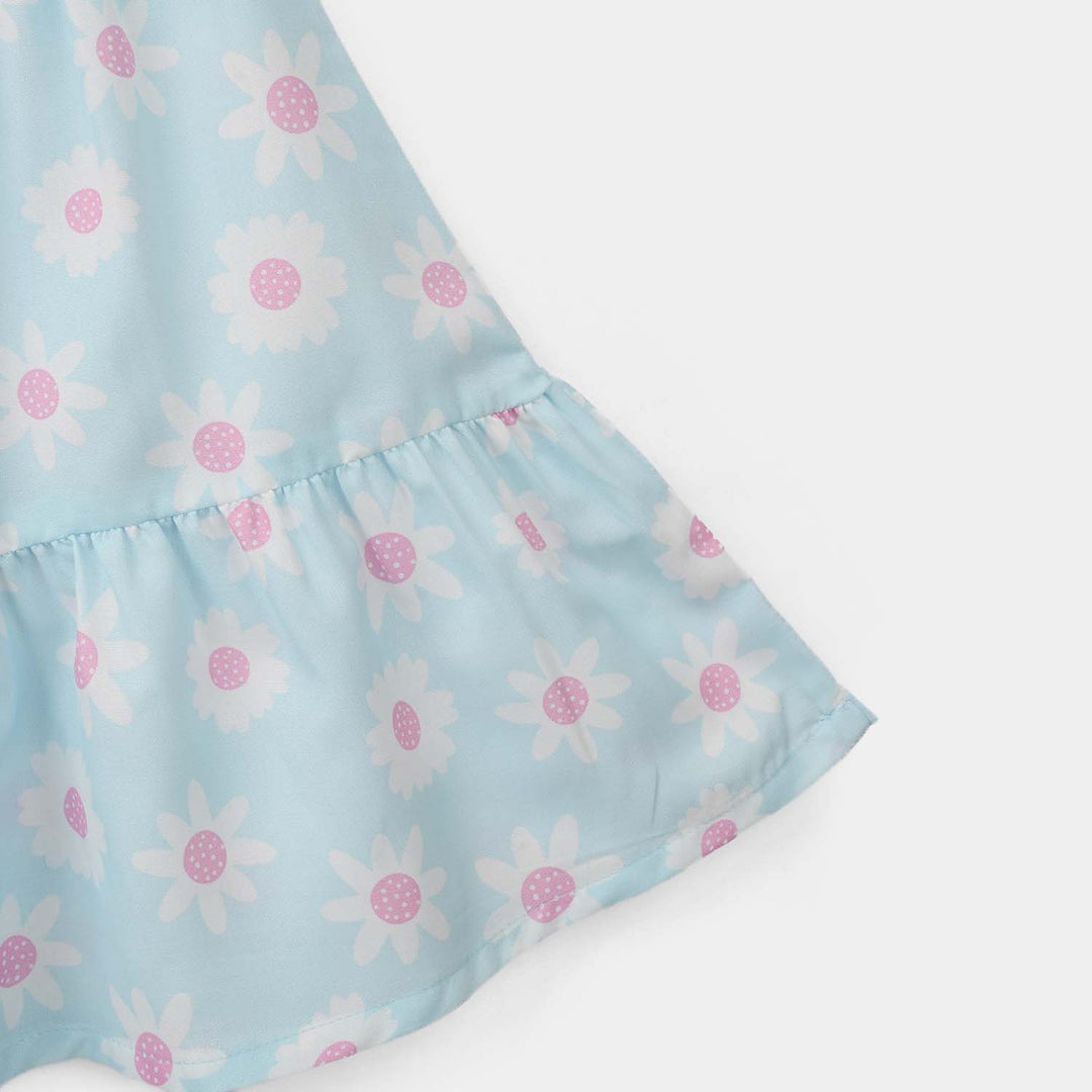 Girls Casual Short Skirt Floral - Light Blue