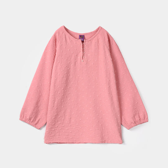 Girls Cotton Casual Top Brochia-Pink