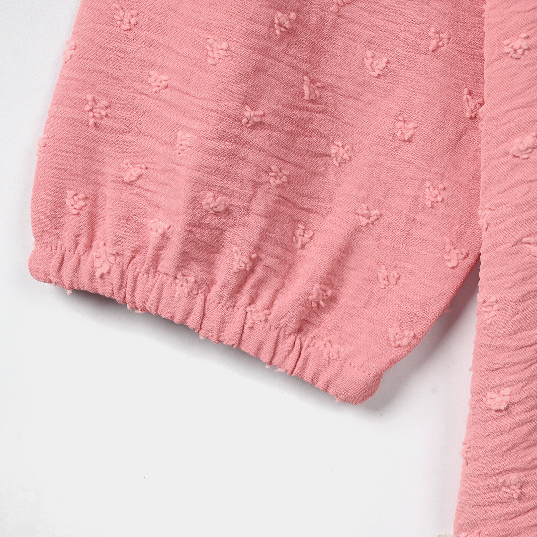 Girls Cotton Casual Top Brochia – Pink