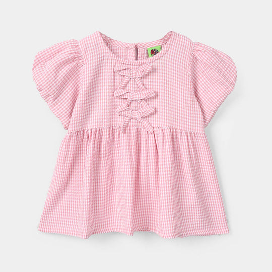 Infant Girls Cotton Casual Top - Pink