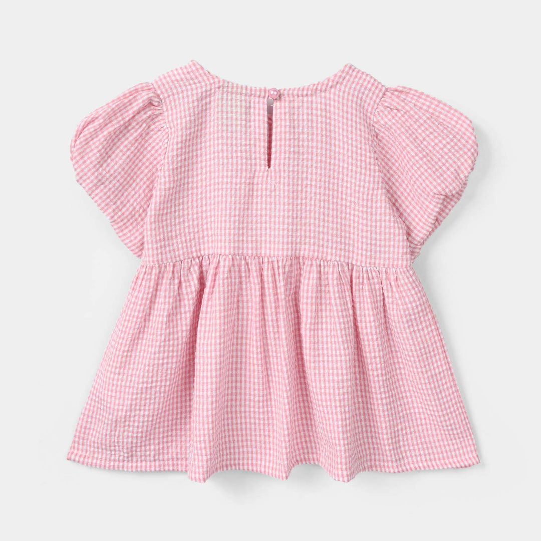 Infant Girls Cotton Casual Top - Pink