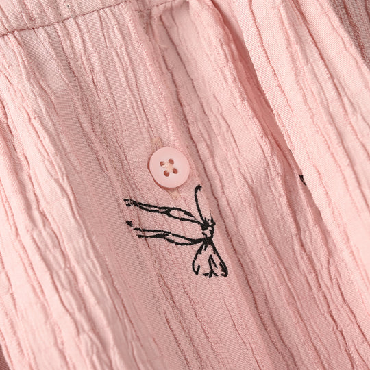 Infant Girls Cotton Casual Top (Bow) - Light Pink